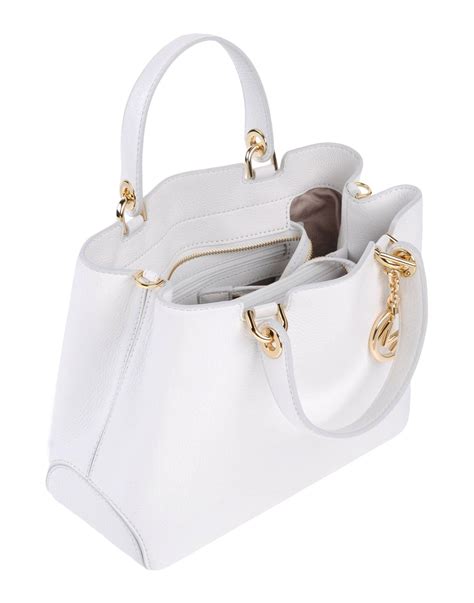 michael kors white elather purse|Michael Kors genuine leather handbags.